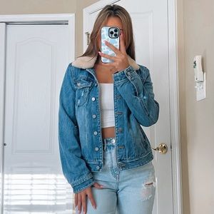 Vintage UGG Jean Jacket Real Lamb Fur